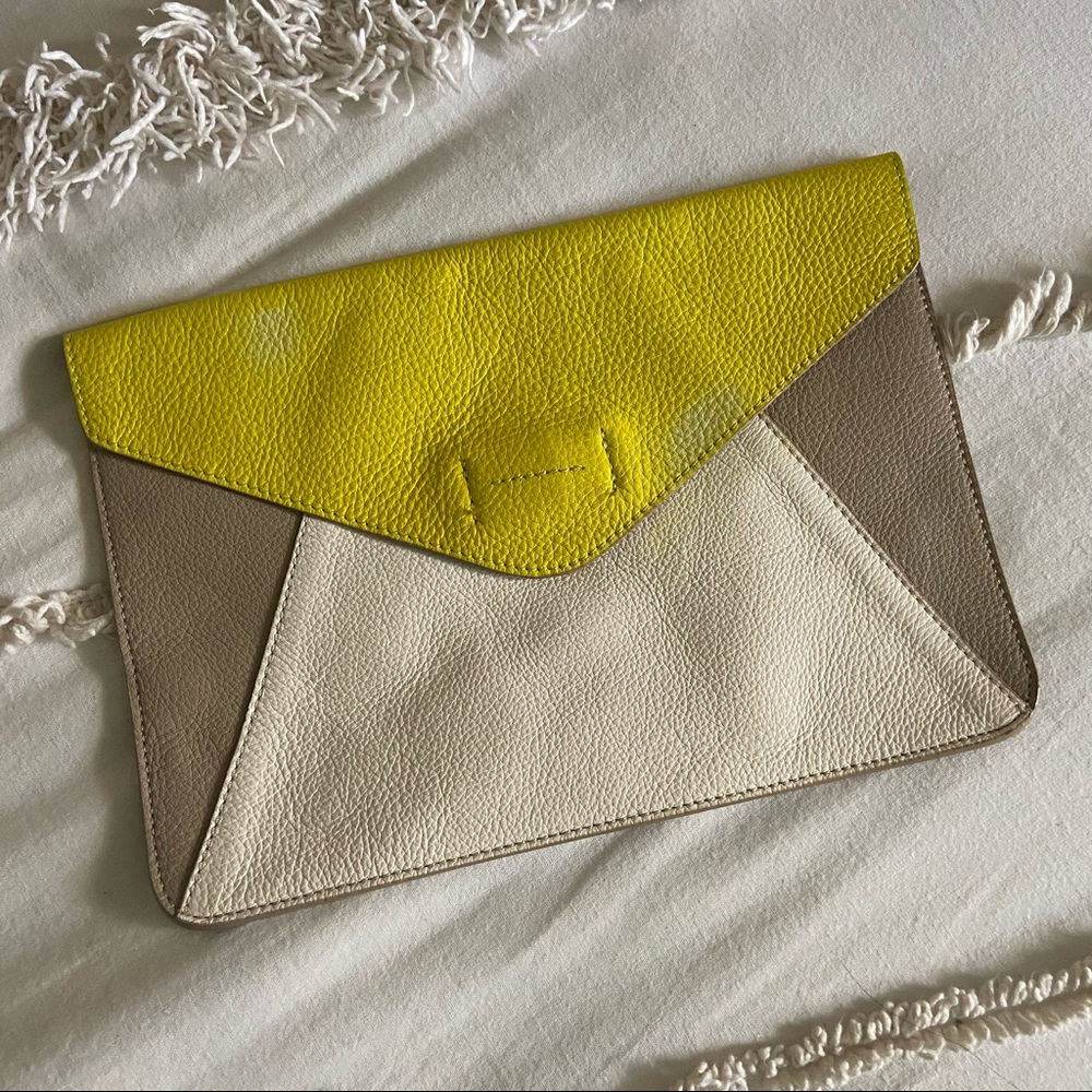 Gap leather envelope clutch